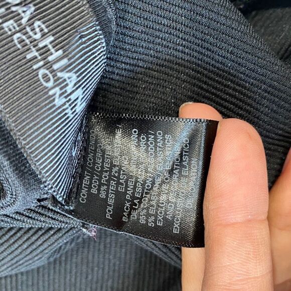 Kardashian Kollection Black Zipped Cuffs Long Sleeves Mini Dress - Picture 6 of 9